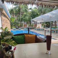 Raspberry smoothie at Greenlight Cafe & Bar in Koh Samui