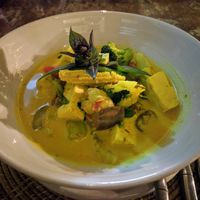 Jungle curry with tofu, delicious! at Greenlight Cafe & Bar in Koh Samui