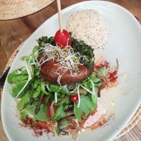 Vegan portabella burger at Greenlight Cafe & Bar in Koh Samui