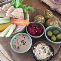 Falafel plate +1 extra falafel for 40bt at Greenlight Cafe & Bar in Koh Samui