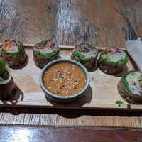 Rice paper rolls with satay sauce at Greenlight Cafe & Bar in Koh Samui