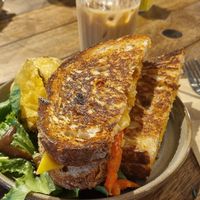 "Vegan 1" (toastie with hummus, red peppers, avocado and vegan cheese) at Shed in Reading
