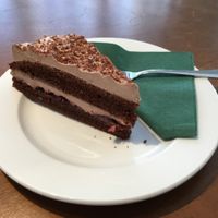 Chocolate cake - the yummiest chocolate cake I've ever tasted! It was so good!! Want another piece or just the whole cake ...  at Molly & Alf in Flensburg