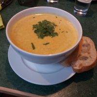 carrot coconut curry soup at Molly & Alf in Flensburg