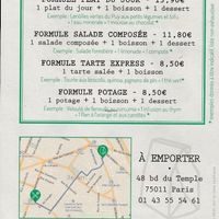 Sets of the Day (as of September 2016) at Le Potager du Marais - Take Away in Paris