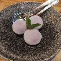 Passion fruit and mango mochi at Tampopo in Manchester