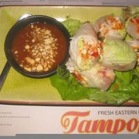 Fresh spring rolls (vegan) at Tampopo in Manchester
