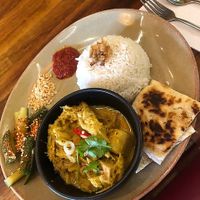 vegan Jackfruit Rendang with roti flatbreads at Tampopo in Manchester