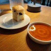 Free olive bread and dip at Oburus Momus in Kas