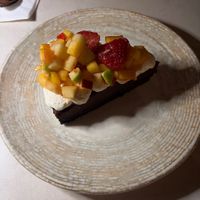 Vegan chocolate tart  at Oburus Momus in Kas