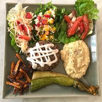 'Plat du jour' which I believe is Badaboom's signature dish from the lunch menu. Vegan at Badaboom in Nice