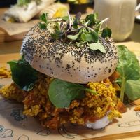 Breakfast Bagel at Green&Berry in Barcelona