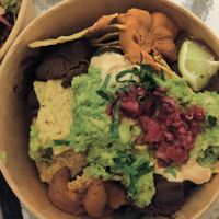 Loaded nachos at Green&Berry in Barcelona