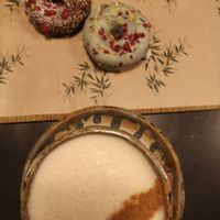 Chai latte and doughnuts at Green&Berry in Barcelona