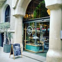 Out front.  at Green&Berry in Barcelona