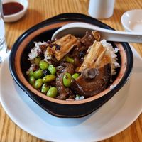 Vegan menu - rice with beans and mushrooms at Ping Pong Dim Sum in South East London