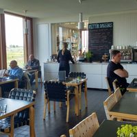 Casual, clean, cheerful interior at Aalto Bistro in Reykjavik