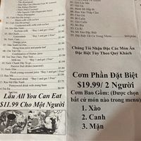 Menu at NDH Vegetarian - Nhan Duc Hanh in Westminster