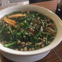 Chrysanthemum and greens soup at NDH Vegetarian - Nhan Duc Hanh in Westminster