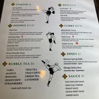 Vegan menu at Thai Thai in Lakewood