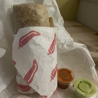 Soy (?) chorizo burrito  at El Brasero Mexican - Food Truck in Portland