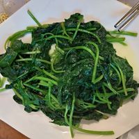 sauteed yam leaves at Ci Shan Yang Sheng Vegetarian in Kaohsiung