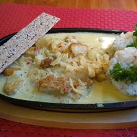 'Chicken' tikka masala with rice at Punkt 13:15 in Parnu