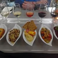 Vegan tapas with taster wines. at Land of Freedom in Fuerteventura