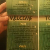 menu, English at Green Iguana Bar in Malaga