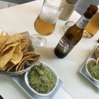 Guacamole and nachos at Green Iguana Bar in Malaga