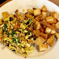 Curry Tofu Scramble with Potatoes  at Locavore Bistro in Boise