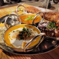 Thali and curry at Dosa Bar in Tel Aviv