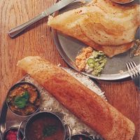 Thali and dosa   at Dosa Bar in Tel Aviv