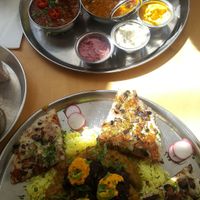 Thali set (top) Ganesh thali (bottom) at Dosa Bar in Tel Aviv