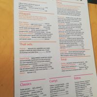 Menu at Dosa Bar in Tel Aviv