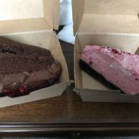  Vegan chocolate cake and vegan plum cheese cake  at Beach Babylon in Wellington