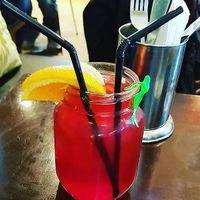 One of their pretty cocktails. at Beach Babylon in Wellington