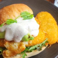 Vegan Butty w/ extra Hashbrown at Beach Babylon in Wellington