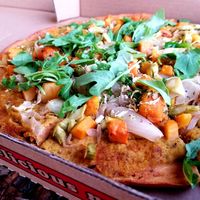 Sunchoke Asparagus Butternut Squash Flatbread at EVE in Encinitas