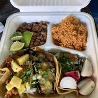 Taco trio  at Taqueria La Venganza in Oakland