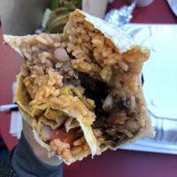 Burrito with mushroom specialty meat  at Taqueria La Venganza in Oakland