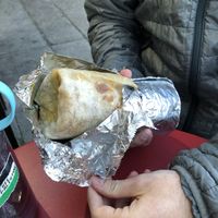 Burrito outside   at Taqueria La Venganza in Oakland