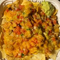 Vegan nachos with soy strips!  #Veganuary at Taqueria La Venganza in Oakland