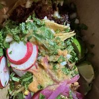 4 different tacos  at Taqueria La Venganza in Oakland