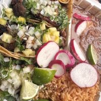 Taco sampler  at Taqueria La Venganza in Oakland