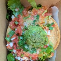 Bean tostada at Taqueria La Venganza in Oakland