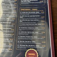Vegan menu items   at Abyssinia in Sacramento