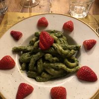 Strawberry pasta at Orto in Rome