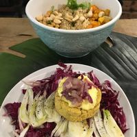 Vegan burger and vegan bowl  at Carduccio in Florence