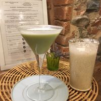 Iced matcha with coconut milk and an oat smoothie  at Carduccio in Florence